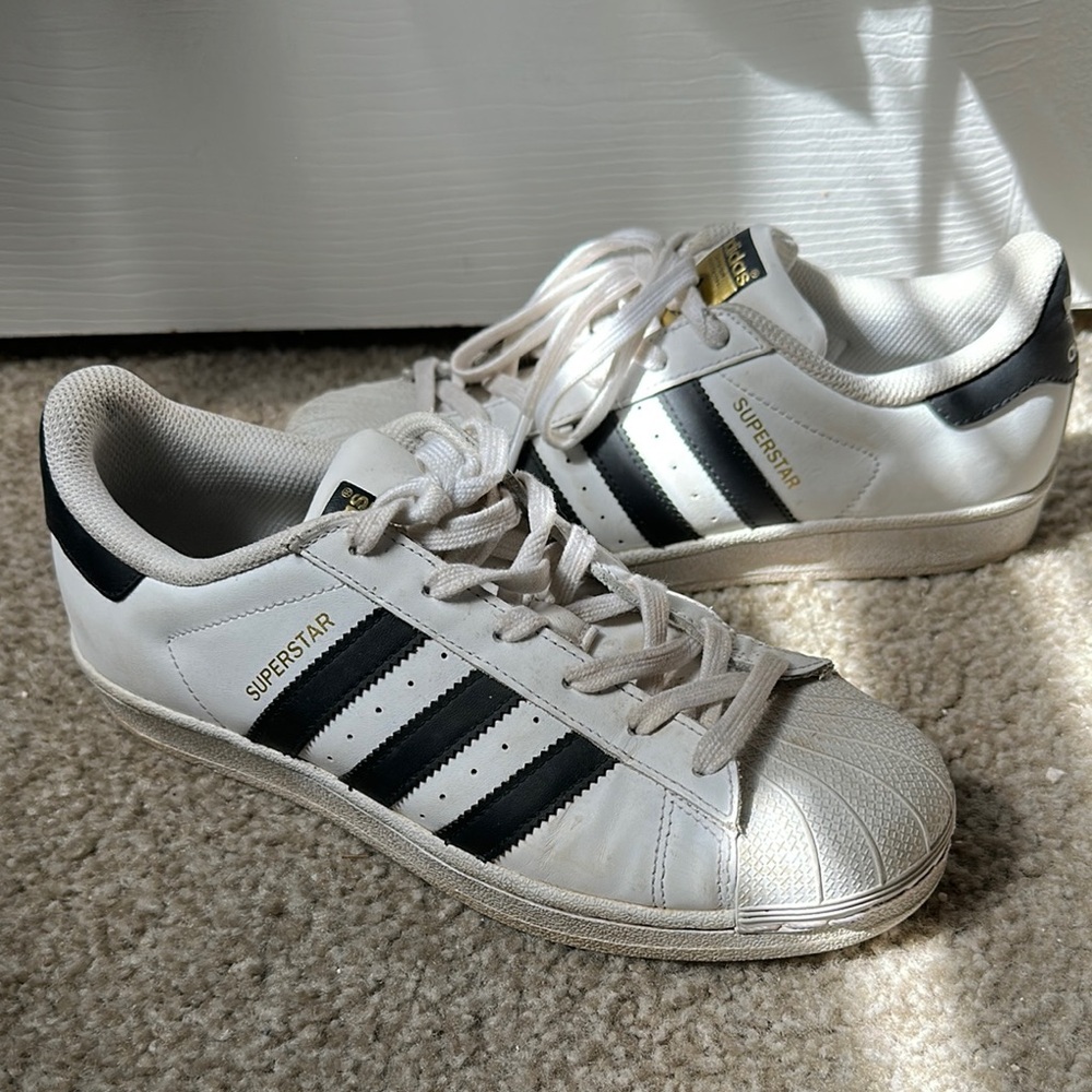 Adidas Superstar White and Black Sneakers